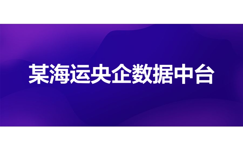 某海運央企：數據中臺賦能航運數字化轉型